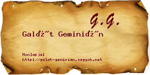 Galát Geminián névjegykártya